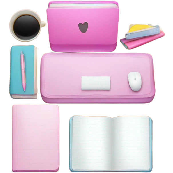 Pink table for homework  emoji