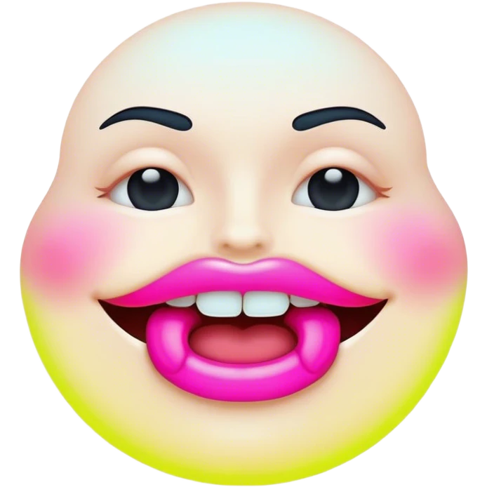 Neon mouth emoji