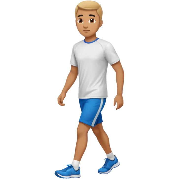 a man rucking with sport t shirt walking emoji