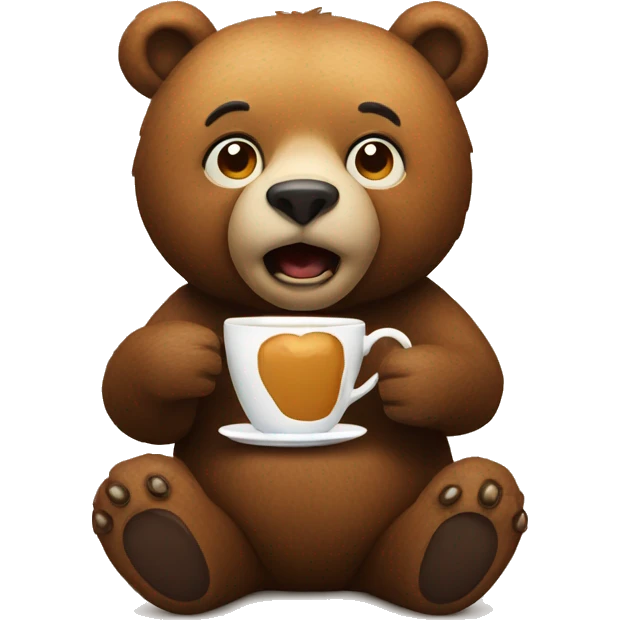 Bear drinking coffee emoji