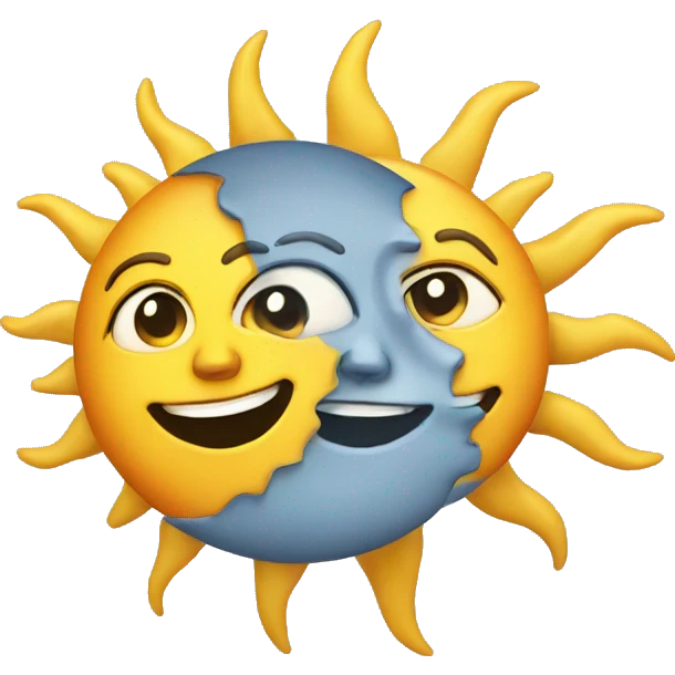 Sun and moon merged emoji