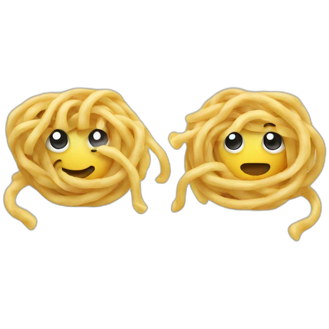 two noodles talking to each other emoji