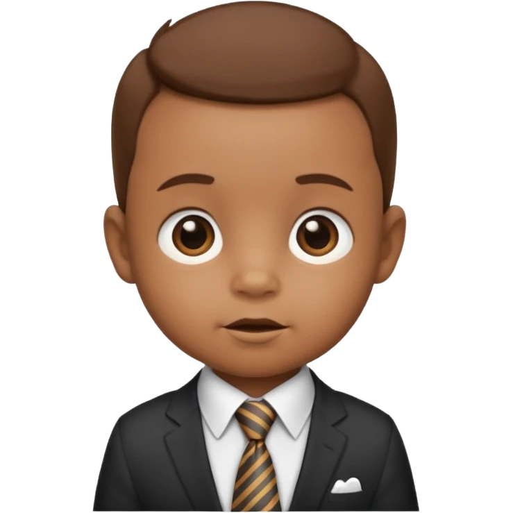 brown baby with tie emoji