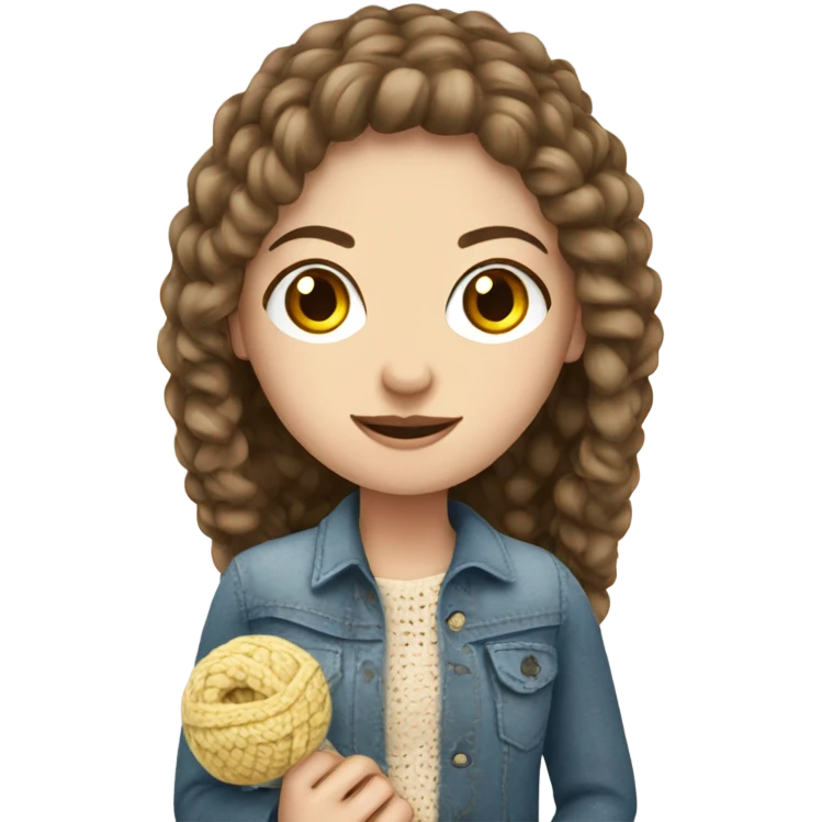 white girl with a crochet in her hand emoji