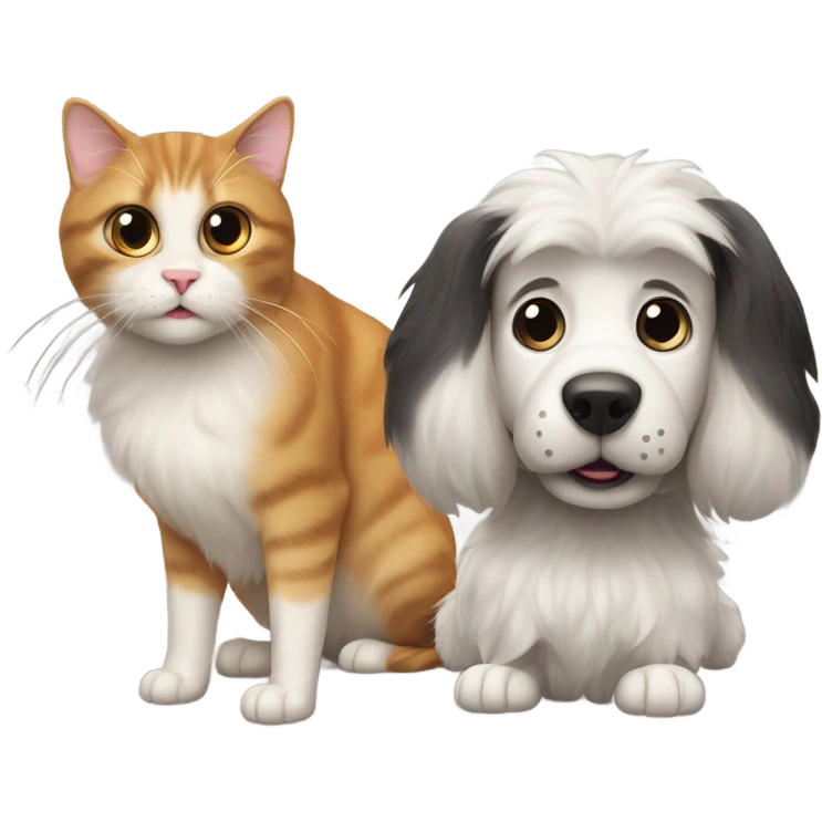 Cat and dog emoji