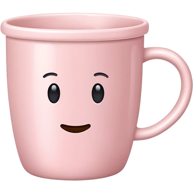 Pale pink empty ceramic coffee cup emoji