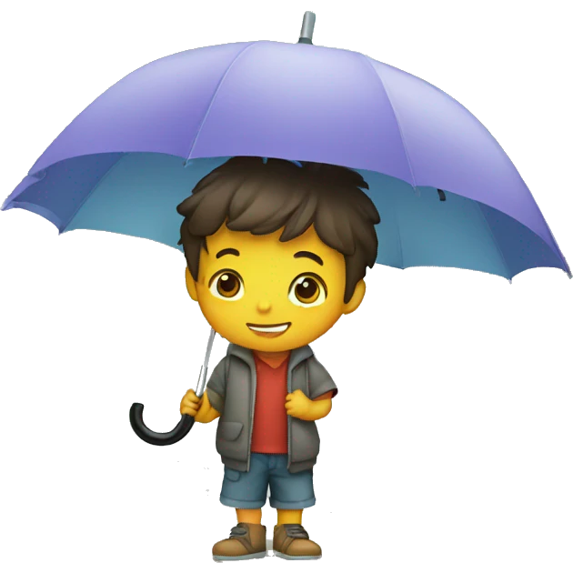 kid with umbrella emoji