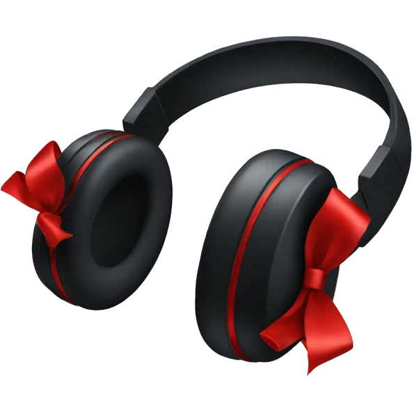 black headphones with red bows emoji