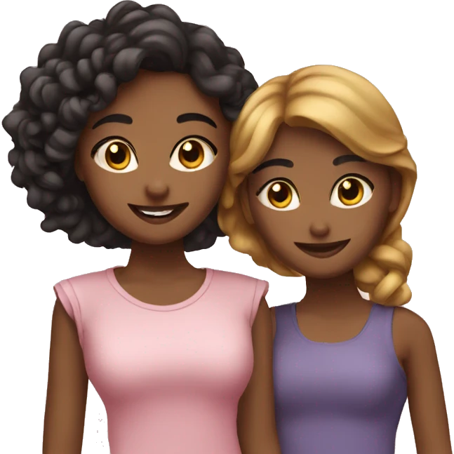 trio of friends girls emoji