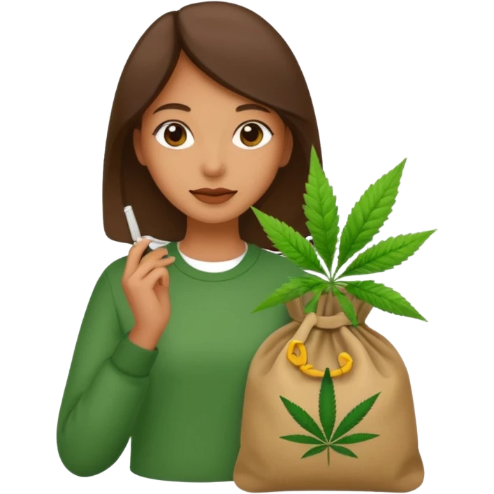 Girl with bag of weed  emoji