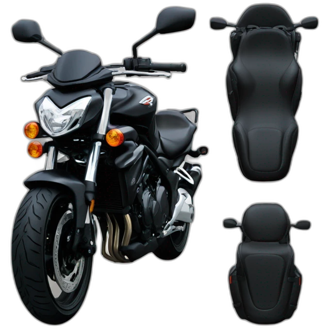 a black suzuki bandit 1200 Naked 2007 with leather seats emoji