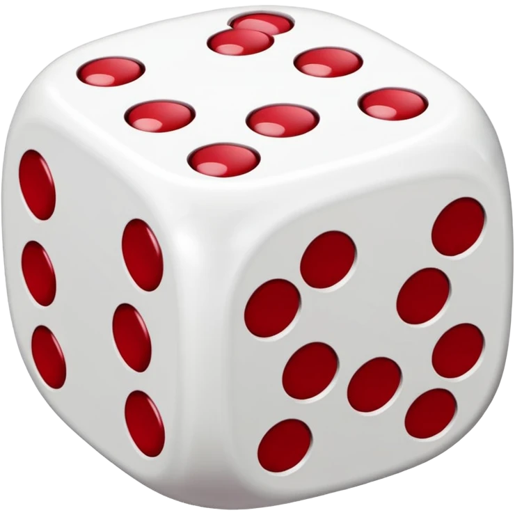 two dices in with burgundy red heart details emoji