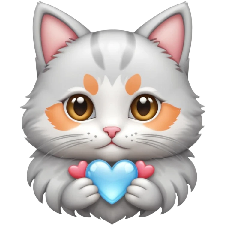 Mignon petit chaton avec des cœurs emoji