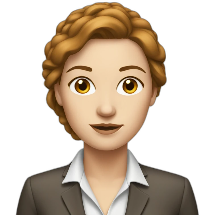 white woman with brown hair executive emoji