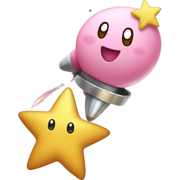 Kirby on a shooting star emoji