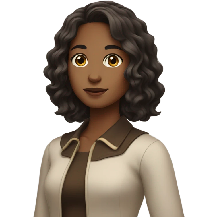girl with dark wavy brown hair shoulder length  emoji