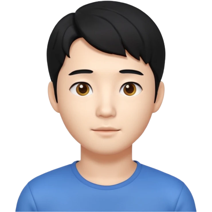 귀엽게 생긴 검정머리 피부하얀 한국 남자 3D 생성 emoji