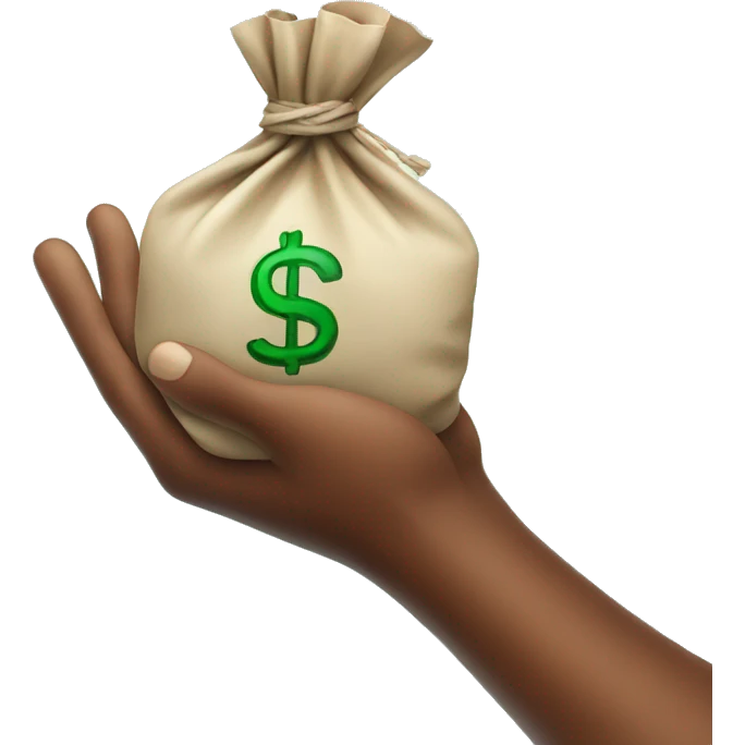 hand with money bag emoji