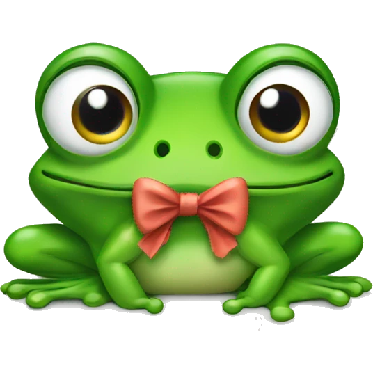 frog with a bow emoji