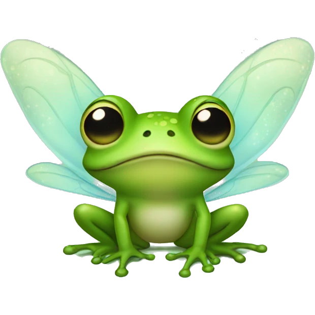 Tiny frog with fairy wings emoji