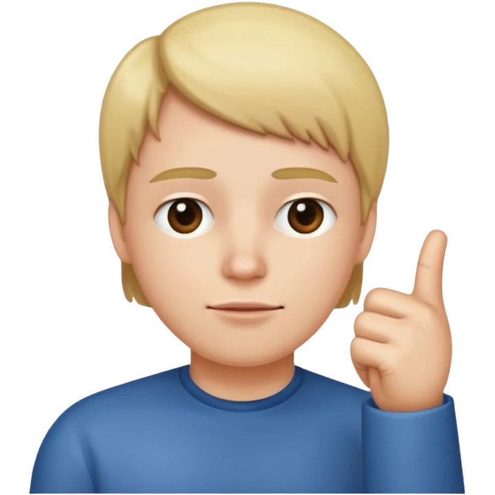 straight face with hand with thumb sticking left right under chin emoji