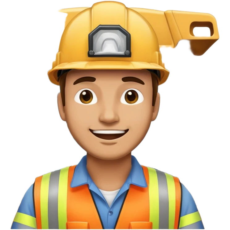 Dump truck with man’s head winking outside drivers window emoji