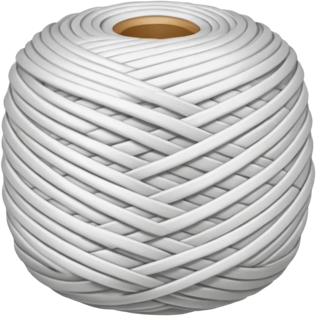 A rectangular ball of white thread emoji