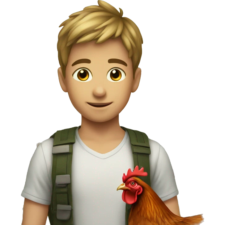 Boy on hen emoji