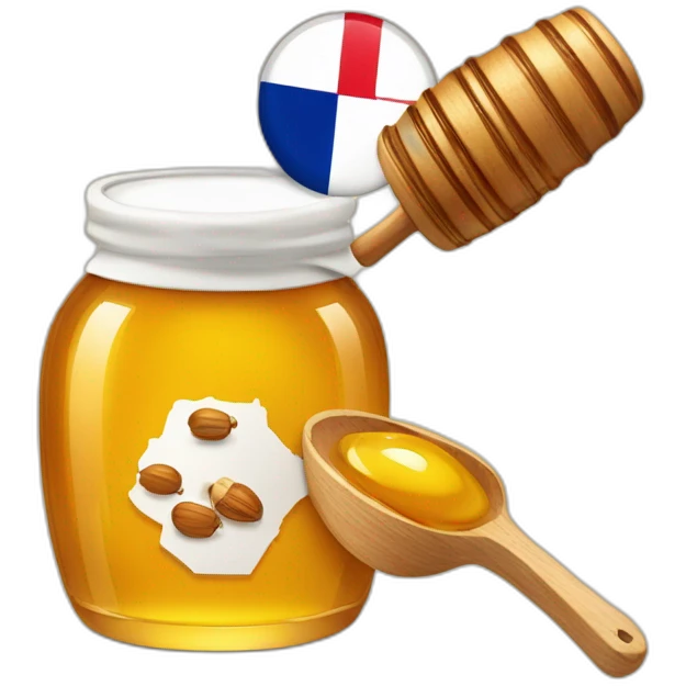 Honey pot with nuts France map logo  emoji