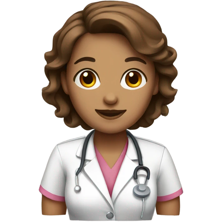 brown haired nurse emoji