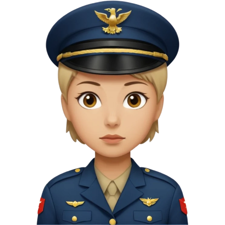 female soldier hair style with out cap emoji