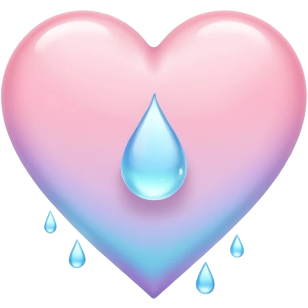 pastel heart with a gentle pastel raindrop emoji