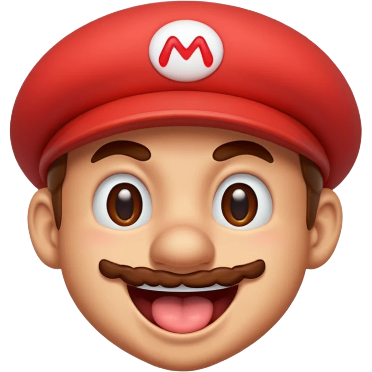 Mario blushing tongue out sweating emoji