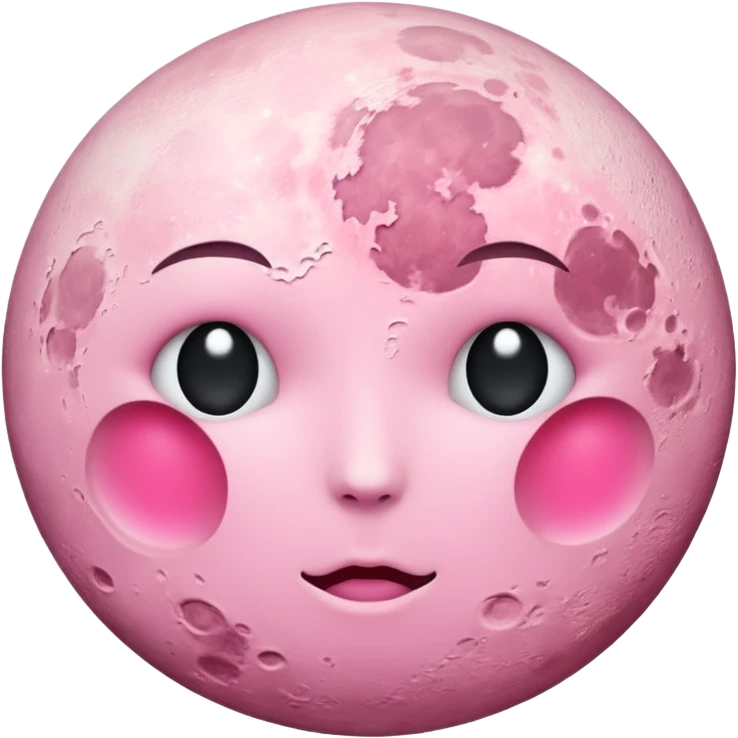 Pink moon with no body parts on it just a regular moon emoji