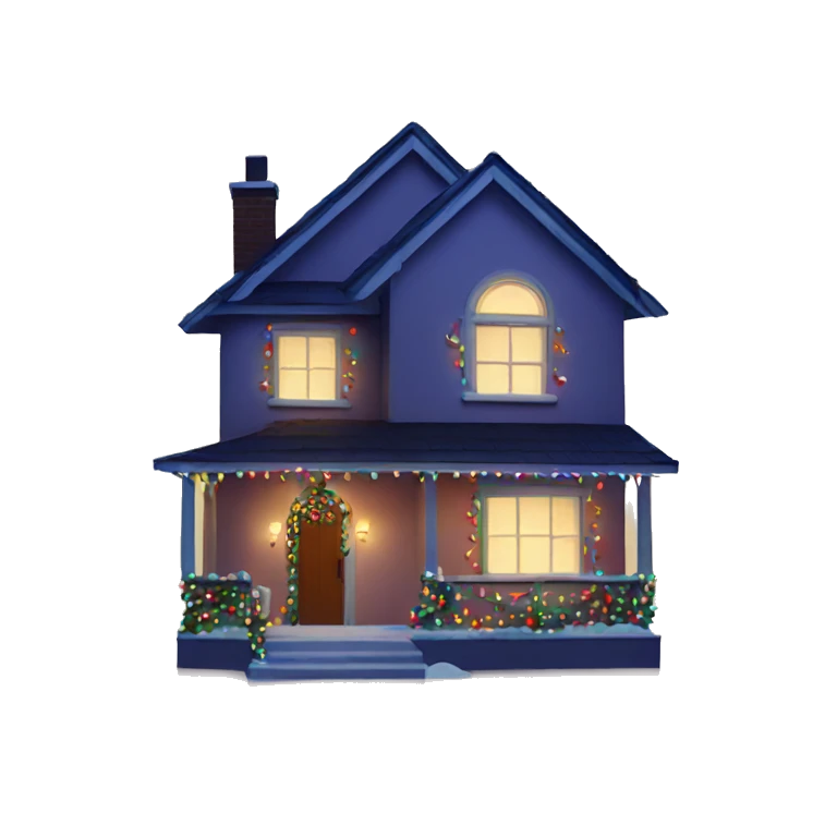house with christmas lights emoji