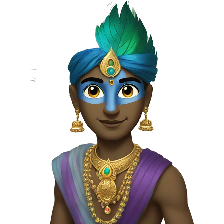Krishna with peacock feather  emoji