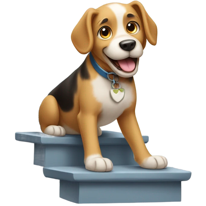 dog walking down the stairs  emoji