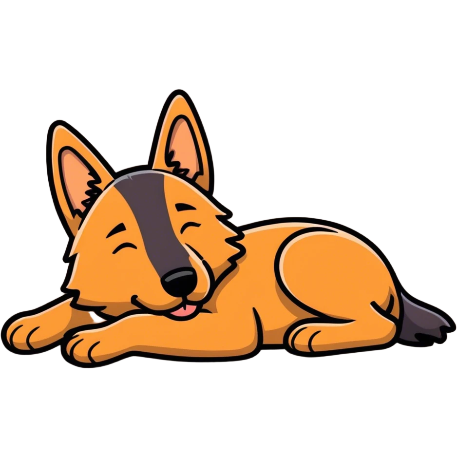 sleeping brown german shepherd  emoji