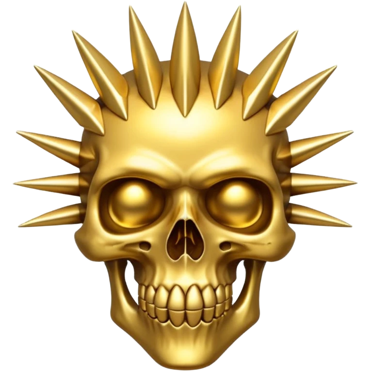 gold skull with spikes emoji