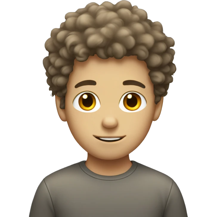 white boy with fluffy hair emoji