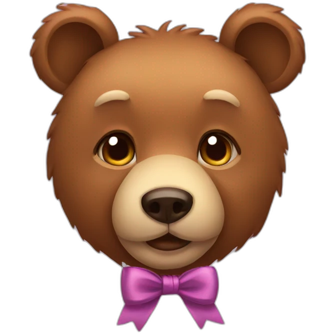 Bear with bow emoji