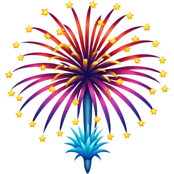 make the fireworks black with a white background.  emoji