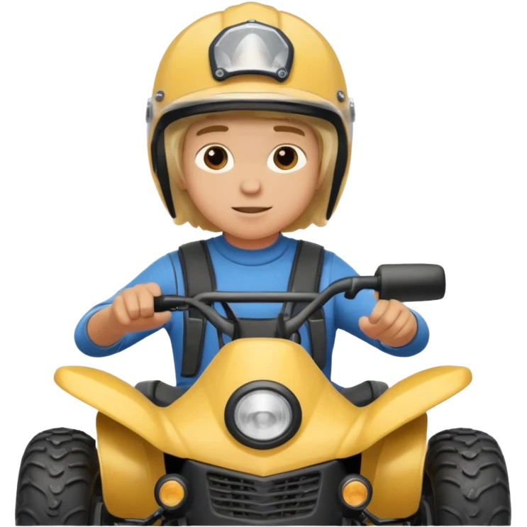 Please make a young blonde boy riding a four wheeler emoji