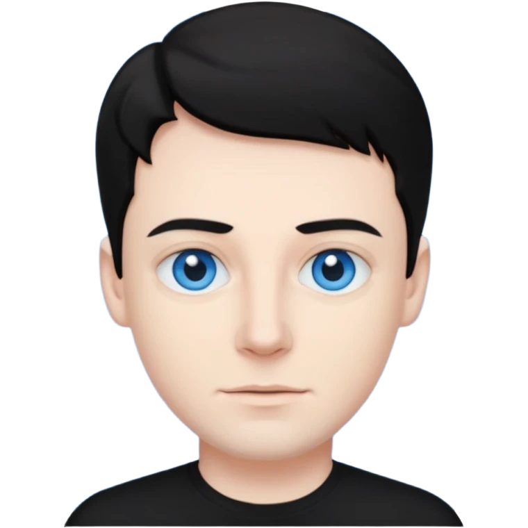 Neil McCormick from Mysterious Skin with blue eyes, black hair, black shirt emoji