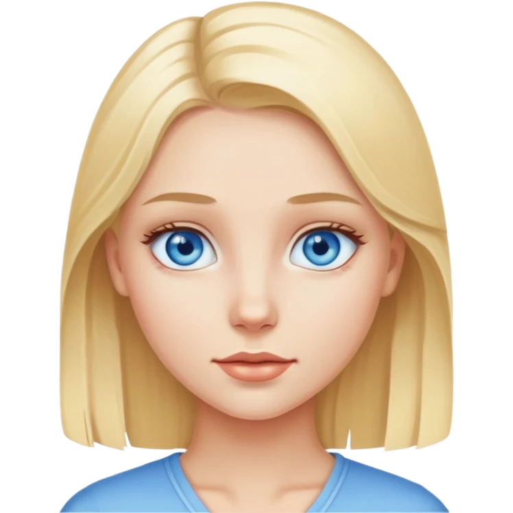 A blonde girl with blue eyes emoji