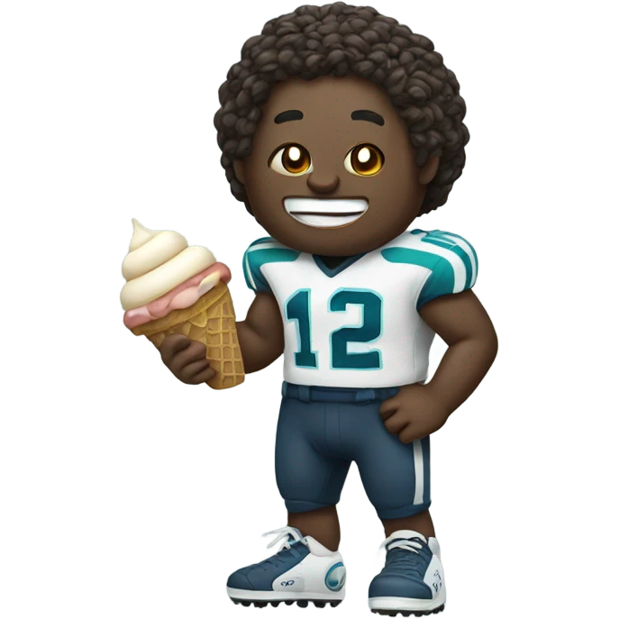 football player with ice cream emoji
