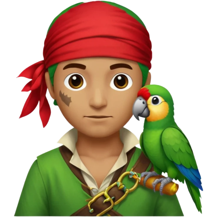 pirate and parrot emoji