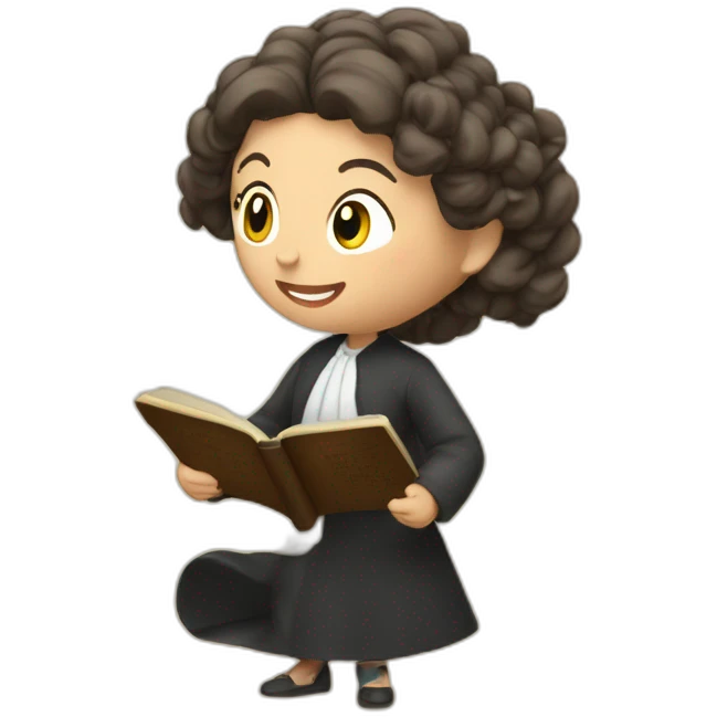 Elisabeth Borne reading the Torah emoji