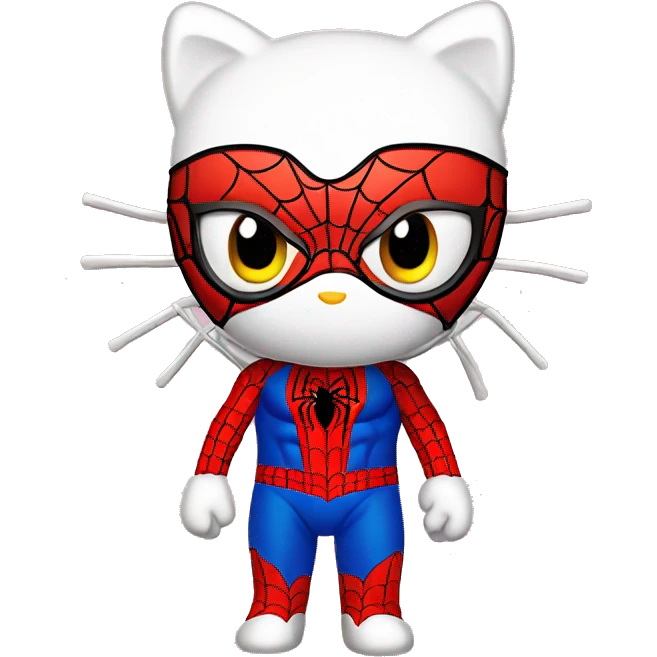 Hello kitty + spider man emoji