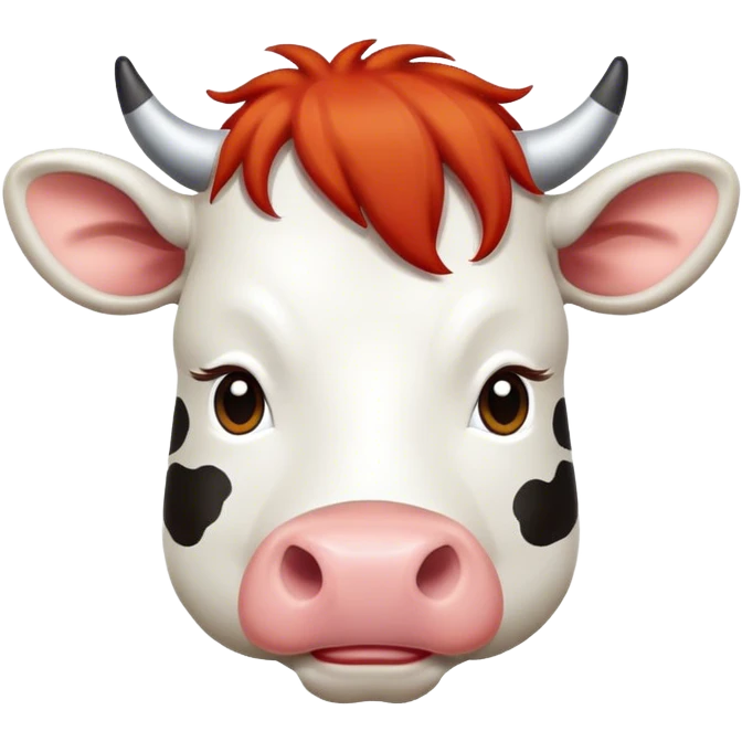 Cow with red hair emoji